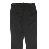 Men's Black Cotton Blend Regular Fit Zip Closure Trousers W30 L28 Classic Style