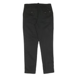 Men's Black Cotton Blend Regular Fit Zip Closure Trousers W30 L28 Classic Style