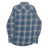 WRANGLER Mens Blue & Cream Check Shirt M Casual Cotton Long Sleeve Western