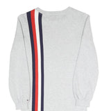 TOMMY HILFIGER Girls Grey Cotton Blend Jersey Shift Dress 7Y Striped Casual