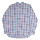 RALPH LAUREN Mens Blue & Maroon Check Shirt XL Classic Button-Down Cotton