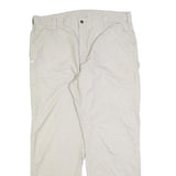 CARHARTT Mens Regular Beige Cotton Blend Work Trousers W40 L32 Zip Closure
