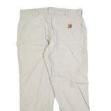 CARHARTT Mens Regular Beige Cotton Blend Work Trousers W40 L32 Zip Closure