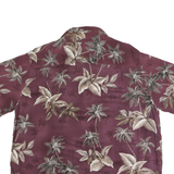 CROFT & BARROW Mens Burgundy & Beige Hawaiian Shirt XL Rayon Tropical Print