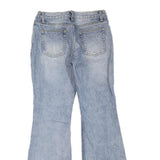Womens Light Blue Regular Fit Flared Denim Cotton Blend Jeans W28 L32