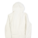THE NORTH FACE Womens White Outdoor Jacket L Polyester Zip Plain Hooded