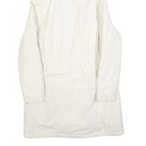 THE NORTH FACE Womens White Outdoor Jacket L Polyester Zip Plain Hooded