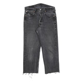LEVI'S 501 Mens Jeans Black Regular Straight Denim Raw W33 L24 Button Closure