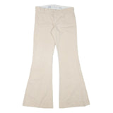 JUICY COUTURE Womens Cotton Blend Beige Regular Fit Wide-Leg Trousers W32 L33