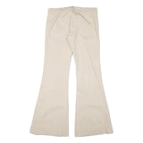 JUICY COUTURE Womens Cotton Blend Beige Regular Fit Wide-Leg Trousers W32 L33