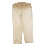 DICKIES Mens Relaxed Beige Cotton Blend Zip Trousers W38 L32 Workwear Utility