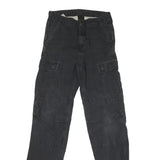 CARHARTT Mens Cotton Blend Black Regular Cargo Trousers W27 L30 Workwear Utility