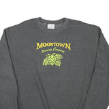CHAMPION Mens Grey Moontown Brewing Company Crew Neck L Cotton Blend Sweatshirt
