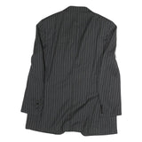 CANALI Mens Grey Pinstripe Classic Jacket M Cotton Button Formal Workwear