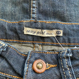 Sexy Girl Jeans Mini Denim Skirt - 28W UK 8 Dark Wash Cotton