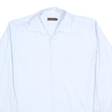 PIERRE CARDIN Mens White Shirt L Cotton Blend Long Sleeve Classic Fit Button