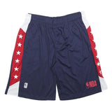 NBA Mens Blue Red & White Sports Casual Shorts L W32 Elastic Waistband