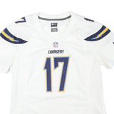NIKE Womens White Chargers 17 Sports Football T-Shirt M Short Sleeve V-Neck