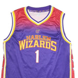Mens Purple & Red Harlem Wizards Basketball Jersey XL Sleeveless V-Neck Sports