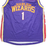 Mens Purple & Red Harlem Wizards Basketball Jersey XL Sleeveless V-Neck Sports