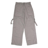 TINSEL TOWN Womens Cotton Blend Grey Regular Straight Trousers W30 L32 Cargo