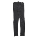 VERSACE Womens Jeans Black Slim Skinny Denim Medium W28 L34 Designer Zip