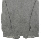 HUGO BOSS Mens Grey & Black Classic Cashmere Jacket L Woven Button Blazer