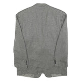 HUGO BOSS Mens Grey & Black Classic Cashmere Jacket L Woven Button Blazer