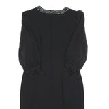 JENNY PACKHAM Womens Black Dress Polyester Blend Midi Beaded Neckline UK 12