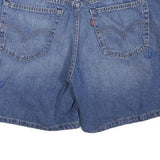 LEVI'S Womens Denim Blue Casual Shorts L W32 Embroidered Floral Design