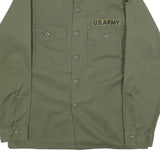 SELMA APPAREL Mens Green Plain Military Style Shirt M Army Jacket Button Pocket