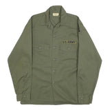SELMA APPAREL Mens Green Plain Military Style Shirt M Army Jacket Button Pocket