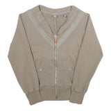 ADIDAS BY STELLA MCCARTNEY Womens Beige Cotton Blend Zip Jacket UK 8 Plain