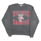 CHAMPION Mens Grey Wisconsin Badgers Crew Neck M Cotton Blend Sweatshirt