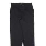 RIDERS Mens Cotton Blend Black Regular Fit Straight Leg Trousers W32 L34 Casual