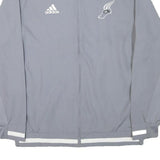 ADIDAS Mens Grey Polyester Blend Track Jacket M Zip Plain Athletic Sportswear