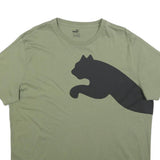 PUMA Mens Green Black Graphic T-Shirt XL Short Sleeve Crew Neck Sport Casual