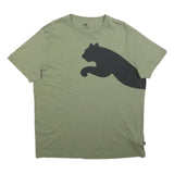 PUMA Mens Green Black Graphic T-Shirt XL Short Sleeve Crew Neck Sport Casual