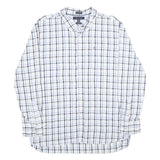 TOMMY HILFIGER Mens White Blue Check Shirt XL Button-Down Collar Long Sleeve