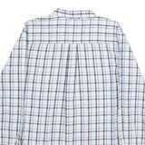 TOMMY HILFIGER Mens White Blue Check Shirt XL Button-Down Collar Long Sleeve
