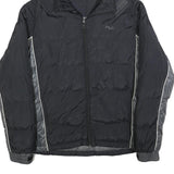 FILA Mens Black & Grey Puffer Jacket XL Polyester Zip Hooded Plain Sportswear