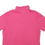 TOMMY HILFIGER Mens Pink Short Sleeve Polo Shirt L Classic Logo Cotton Blend
