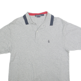 NAUTICA Mens Grey Short Sleeve Plain Polo Shirt S Cotton Casual Basic