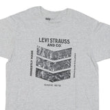 LEVI'S Mens Grey Graphic T-Shirt M Short Sleeve Crew Neck Cotton Blend Casual