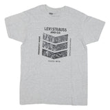 LEVI'S Mens Grey Graphic T-Shirt M Short Sleeve Crew Neck Cotton Blend Casual