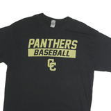 GILDAN Mens Black Panthers Baseball Graphic T-Shirt L Short Sleeve Crew Neck