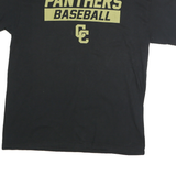 GILDAN Mens Black Panthers Baseball Graphic T-Shirt L Short Sleeve Crew Neck