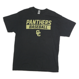 GILDAN Mens Black Panthers Baseball Graphic T-Shirt L Short Sleeve Crew Neck