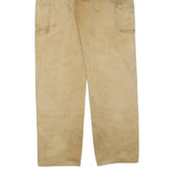 CARHARTT Mens Regular Fit Beige Cotton Blend Denim Jeans W36 L36 Workwear Zip