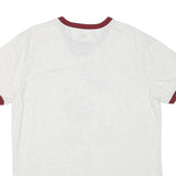 DISNEY Mens White & Maroon Mickey Mouse Graphic T-Shirt L Short Sleeve Crew Neck